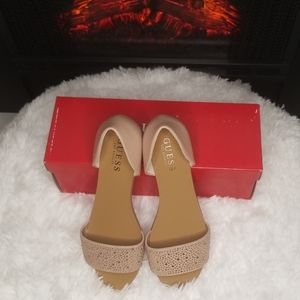 Guess Open Toe Flats w/ Rhinestones